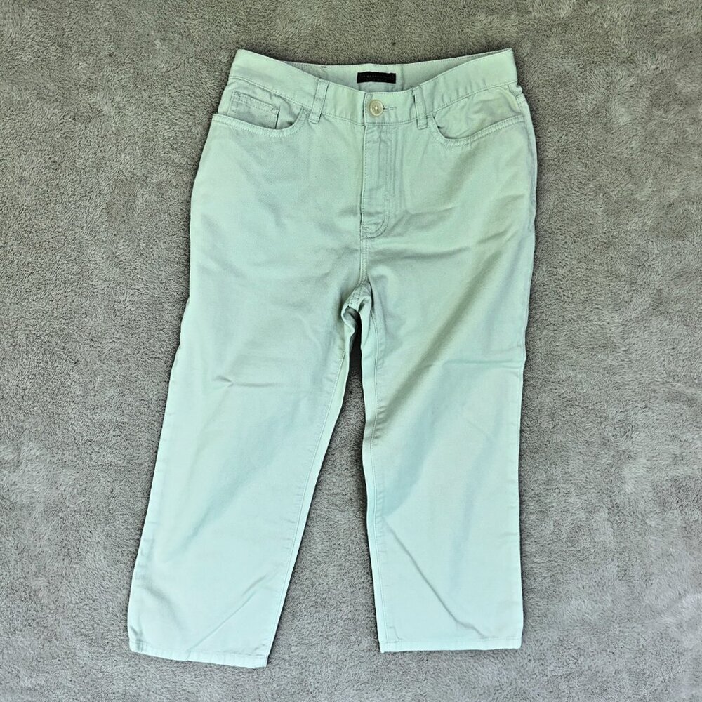 Lauren Jeans Co Light Mint Green Capris Women Size 4 Waist 28" 100% Cotton Denim